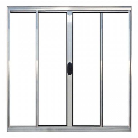 VITRO DE CORRER 4 FOLHAS VIDRO LISO LINHA MODULAR ALUMÍNIO BRILHANTE