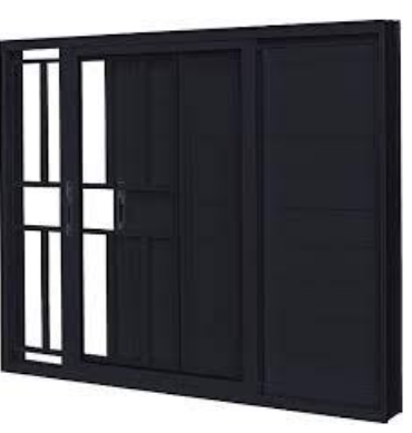 JANELA VENEZIANA ALUMÍNIO LAMBRIL PRETO 3 FOLHAS COM GRADE VIDRO LISO LINHA 25 PREMIUM