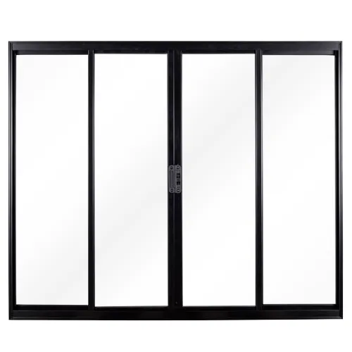 VITRO DE CORRER 4 FOLHAS VIDRO LISO LINHA MODULAR ALUMÍNIO PRETO