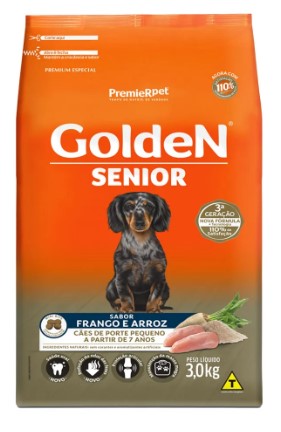 Ração Golden Fórmula Sênior Raças Pequenas Frango e Arroz Mini Bits 3 kg