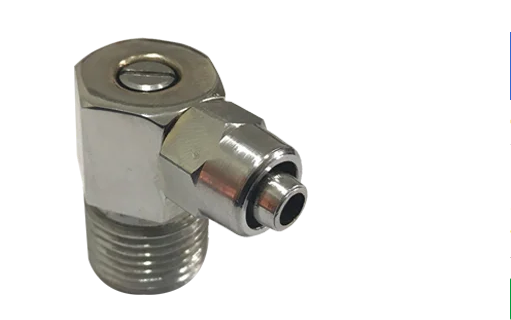 Conexão L 90° Macho 1/2 com Registro Saída 3/8 para Mangueira – Adaptador Hidráulico