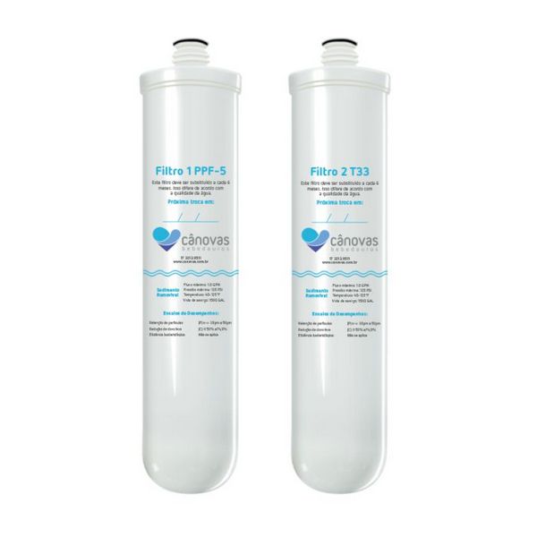 Filtro Refil Cânovas PPF5 e T33 (Par) – Kit Original para Purificadores e Bebedouros