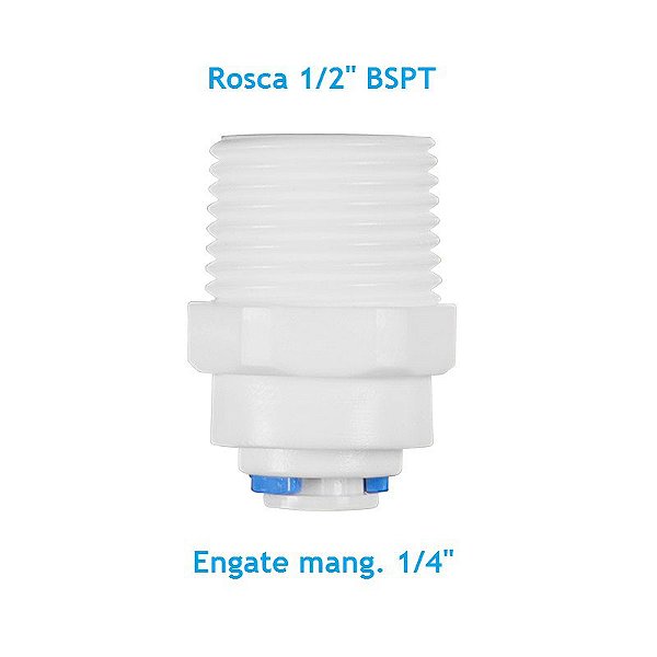 Conexão Reta Rosca 1/2 com Engate Rápido para Mangueira 1/4