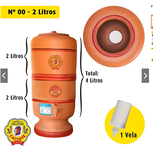 Filtro de Barro 4 Litros para Água – Filtro de Água Tradicional