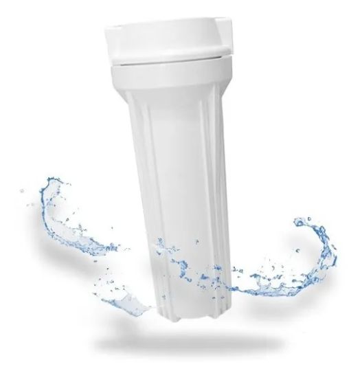 Carcaça para filtro 10" branca com tampa rosca 1/2 + Refil Interno