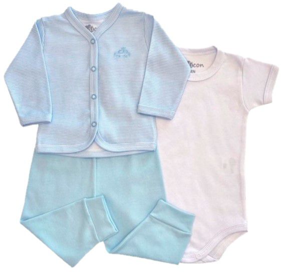 Conjunto Body Calça e Casaco Bebê Azul