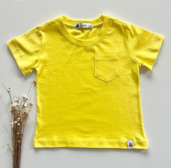 Camiseta Infantil com Bolsinho Amarela