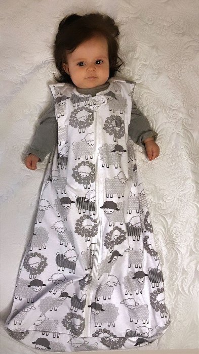 Saco de Dormir Bebê Malha 100% Algodão Carneirinhos