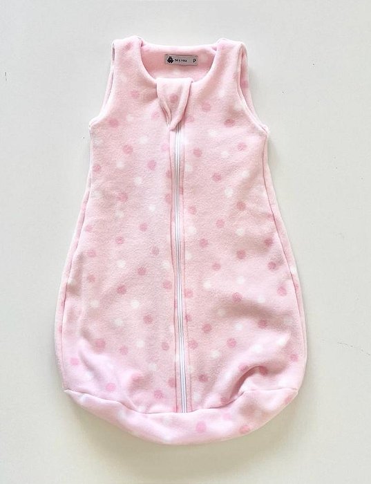 Saco de Dormir Bebê em Soft Rosa Estampa Poá