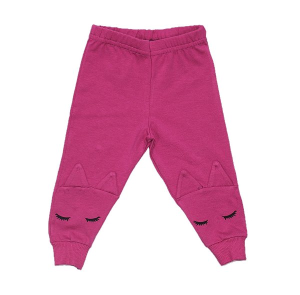 Calça rosa pink com recorte e estampa