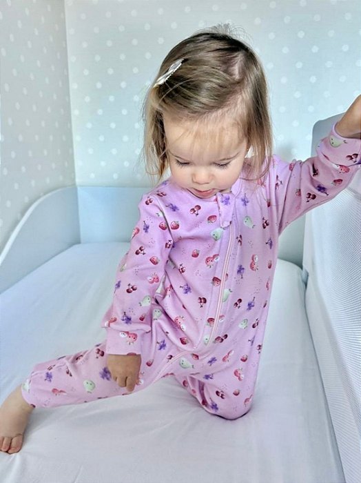 Macacão Infantil Algodão com Zíper Frutinhas