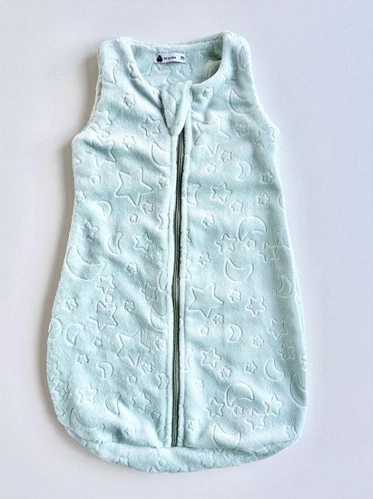 Saco de Dormir Bebê Cor Verde Água em Fleece Céu 3D