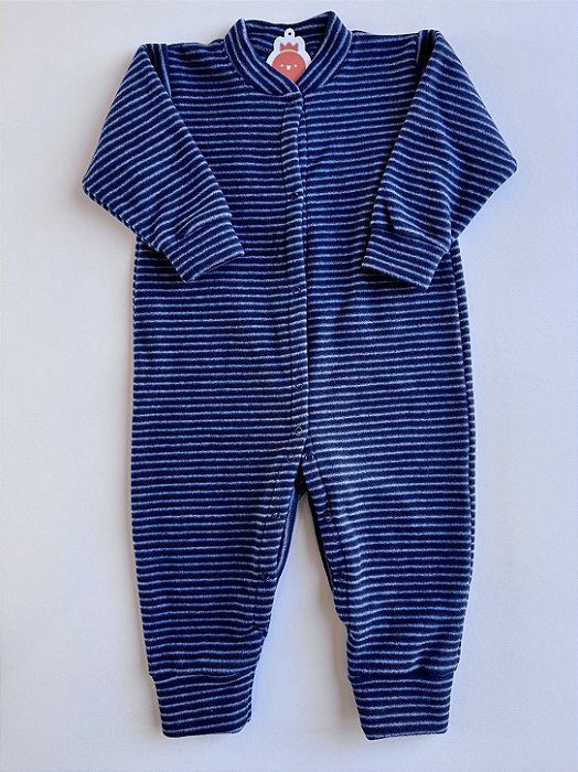 Macacão Infantil Soft Listrado Marinho