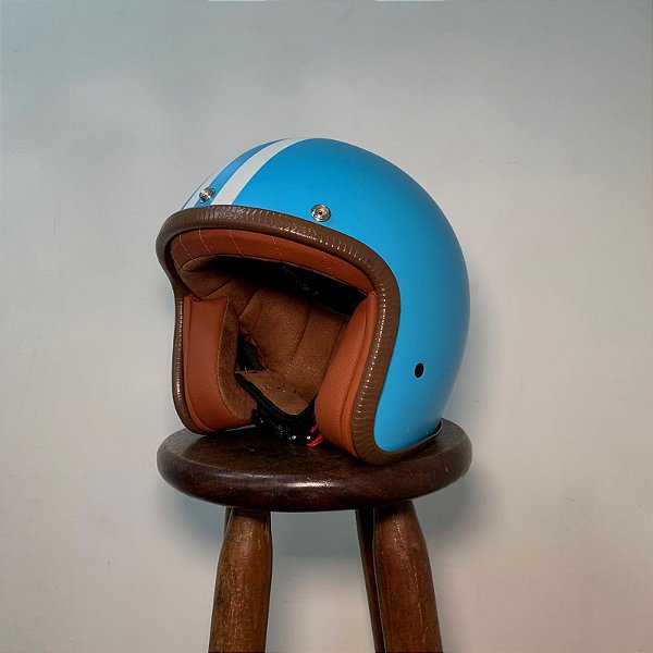 Capacete Lucca Cafe Racer Master Matt Blue/White