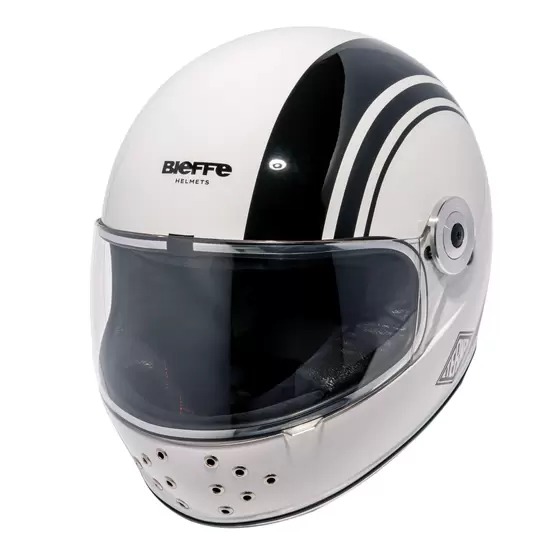 Capacete Bieffe Uno ETERNAL Branco & Preto Brilhante