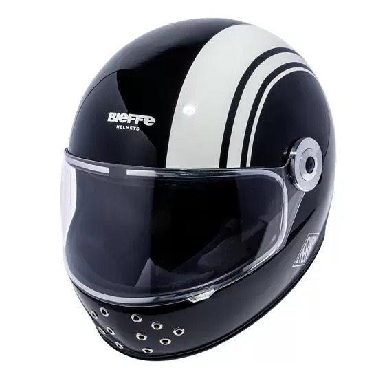 CAPACETE BIEFFE UNO ETERNAL PRETO & BRANCO BRILHANTE