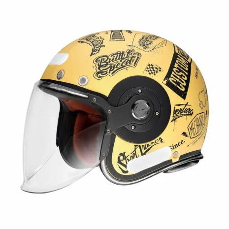 Capacete SMK Retro Jet Tracker Amarelo