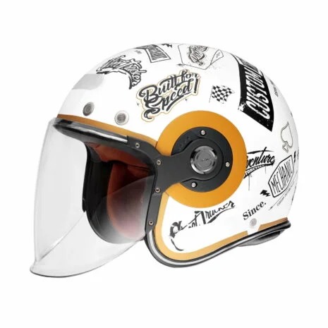 Capacete SMK Retro Jet Tracker Branco