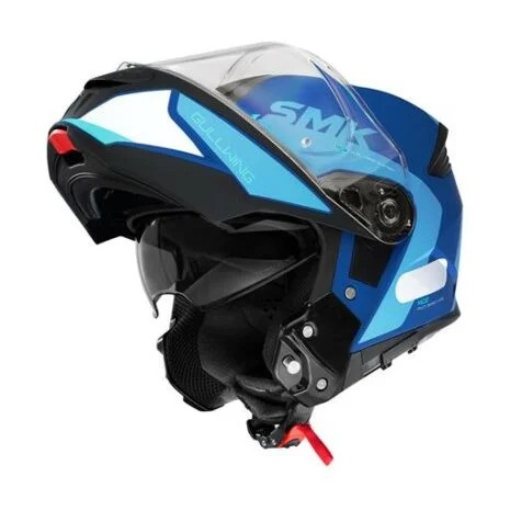 Capacete SMK Escamoteável Gullwing Tekker Cinza e Azul