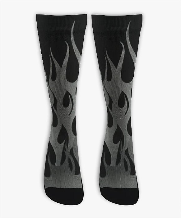 Meia Cano Alto - Flames Old School GREY