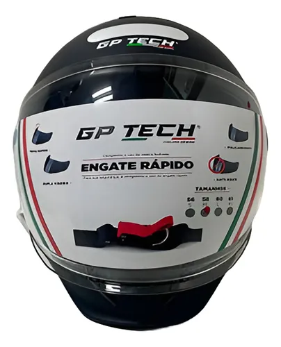 Capacete Gp Tech Op12a Zoom Preto Fosco Com Viseira Solar