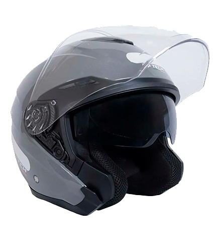 Capacete Gp Tech Cinza Metálico Com Óculos Solar Tam 61