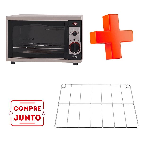 KIT Forno Elétrico Midy Inox - Plus + Prateleira (Grade)