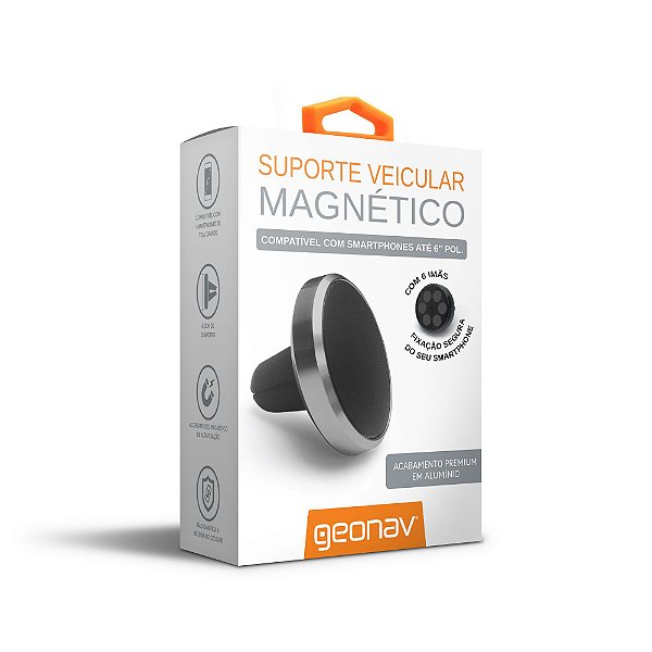 Suporte Veicular Magnético Premium (6 imãs) 6 polegadas