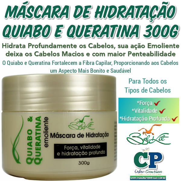 Máscara de Hidratação Quiabo e Queratina 300g - Belkit - Cp Online  Cosméticos pra Você - Sua Satisfação é o Nosso Maior Compromisso!