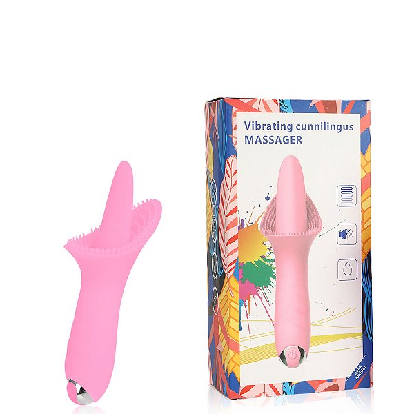Vibrador Recarregável com Língua e Cerdas Massageadoras, Possui 10 Modos de Vibração – VIBRATING CUNNILINGUS MASSAGER