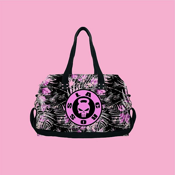 Mala  estampada tropical magenta