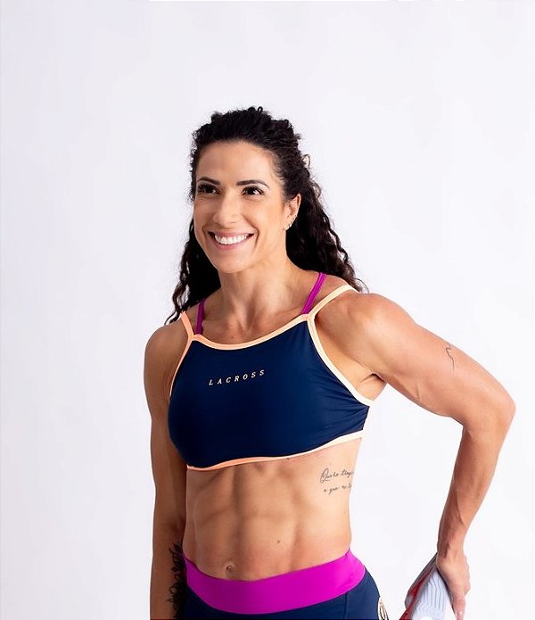 Top Karen Rainbow Azul Marinho