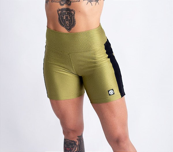 Shorts Shine Recorte Tricot Avocado