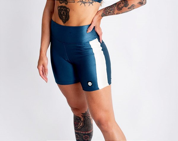 Shorts Shine Recorte Tricot Indigo Blue