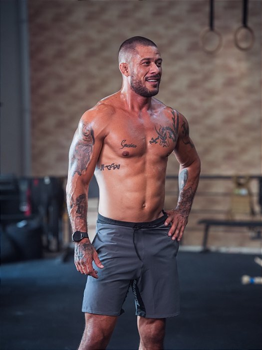 Bermuda Masculina Lacross Training Cinza