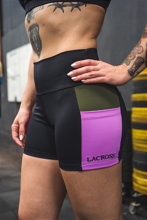 Shorts Pocket Color Block Preto