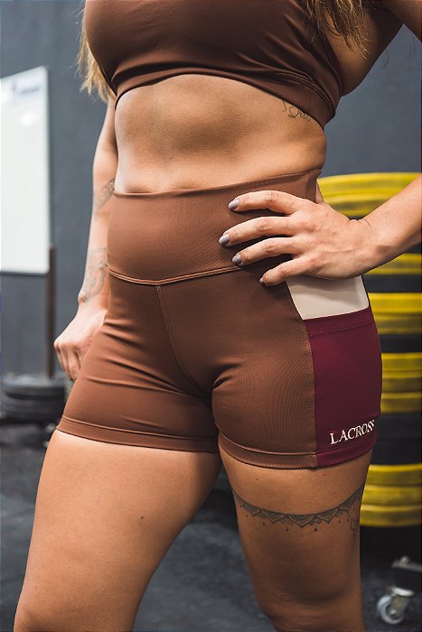 Shorts Pocket Color Block Brownie