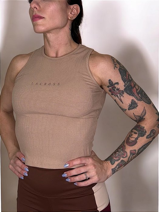 Cropped Canelado Nadador Areia