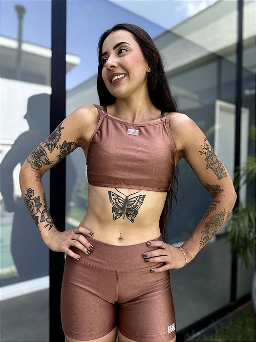 Top Karen Metalizado Mocha Mousse