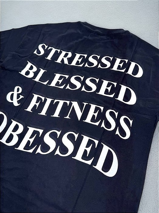 Camiseta Oversized Unissex Blessed Preta