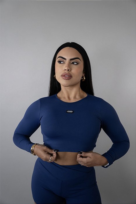Cropped Manga Longa Pulse Blue