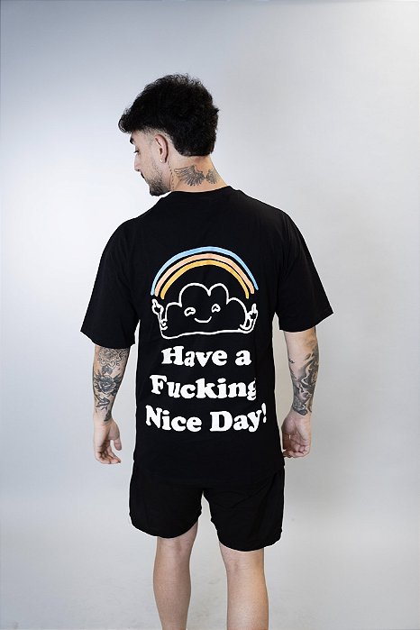 Camiseta Oversized Unissex Nice Day Preta