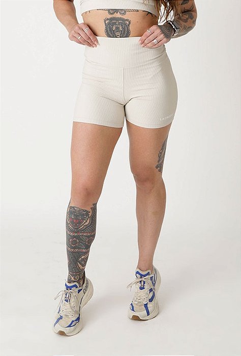 Shorts Canelado Blackout Champanhe