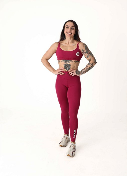 Legging Cós Alto Basic Red Violet