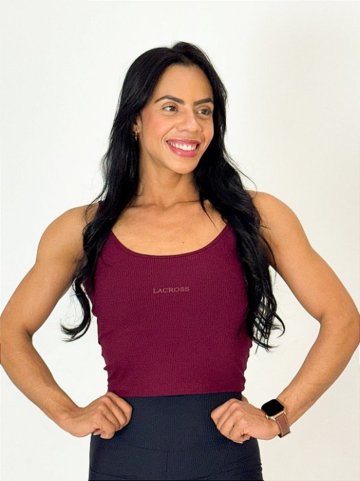 Cropped Canelado alcinha Cherry