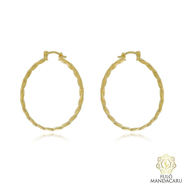 Brinco argola de click fio transado