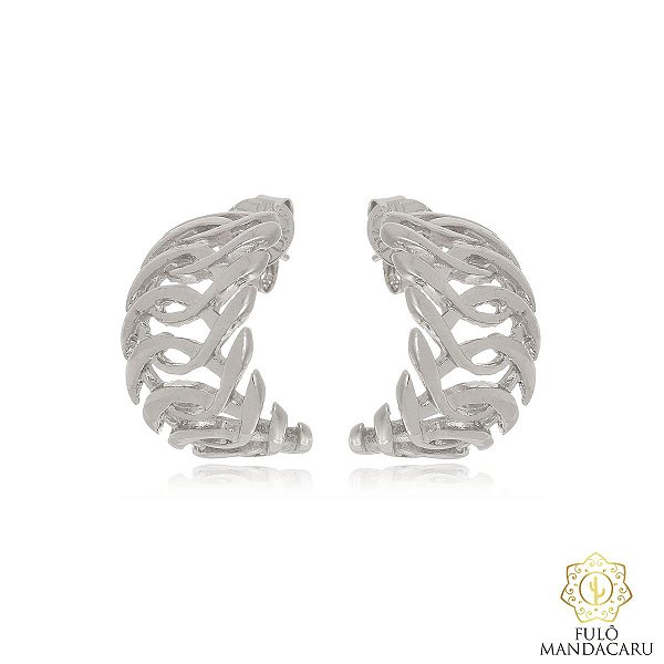 Brinco Argola Folhagem Vazada