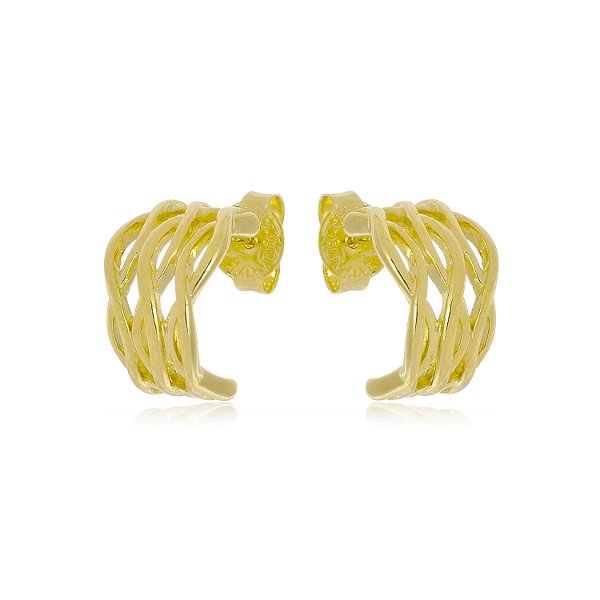 Par de brincos vazados pequeno