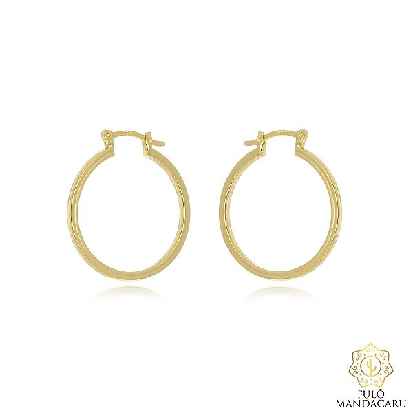 Brinco clássico com fio quadrado e fecho clip