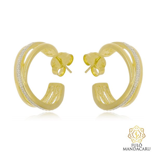 Conjunto de par de brincos assimétricos com detalhes caneta de ródio